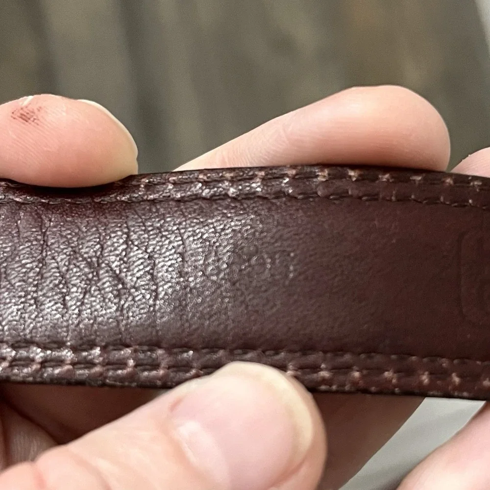 Vintage Skinny Brown Leather‎ Belt MENS 1